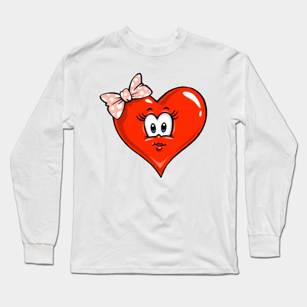 Girl Heart Long Sleeve T-Shirt by SpageGiant